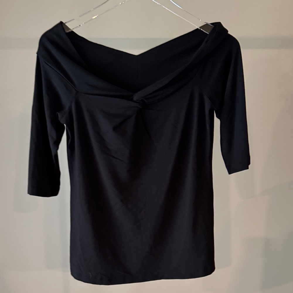Tommy Bahama Black Women's Blouse with sleeve just above elbow. Size medium